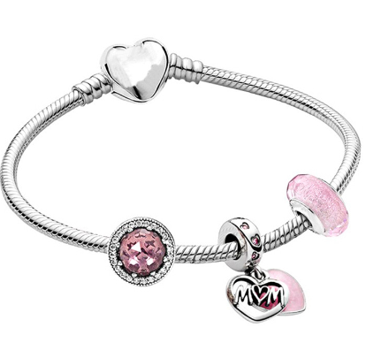 Pandora Style Bracelet for Mom with Charms Included (Set)