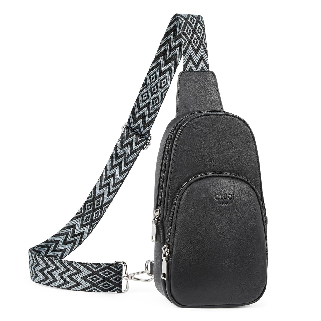 CLUCI Sling Bag for Women Crossbody Bags for Women Cross Body Bag for Woman Small Leather Crossbody Bags for Women Travel Sling Backpack Black