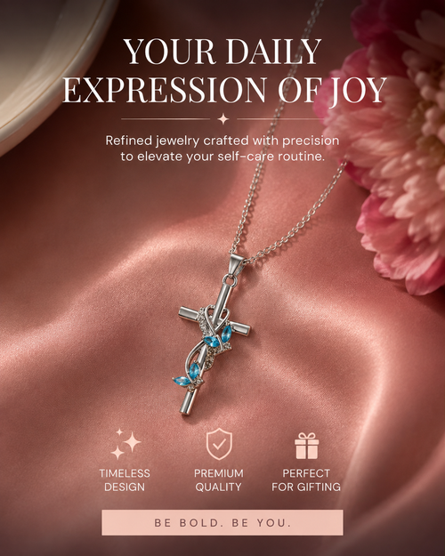 R-C Butterfly Cross Pendant Necklace.