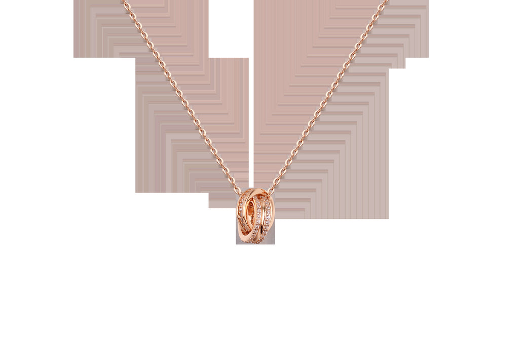 Chomel S925 Silver Double Ring Necklace for Women