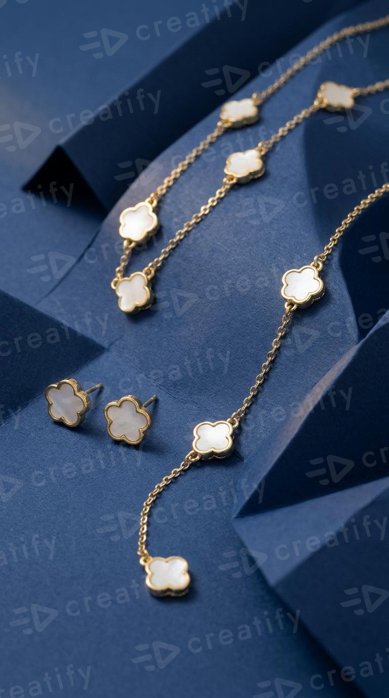 R-C Five Petal Flower Jewelry Set.