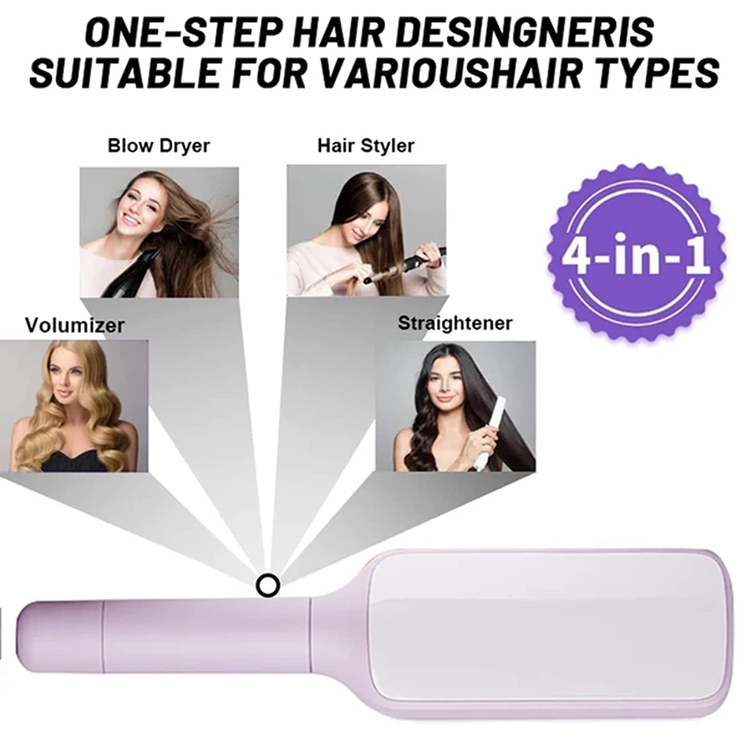 R-C 4-in-1 Self-Cleaning Hair Brush