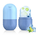 Ice Roller for Face and Eye Silicone Ice Facial Roller Ice Holder Face Ice Mold Skin Care Face Icers Reusable Ice Cube Roller for Shrink Pores Anti Wrinkle Reduce Puffiness Blue