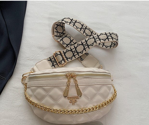 Fashionable Patent Leather Quilted Shoulder Bag for Women
