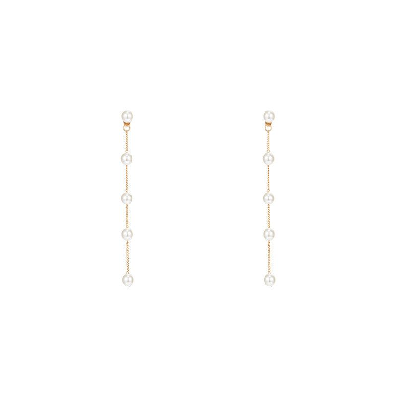 S925 Silver Pearl Tassel Earrings for Women and Girls