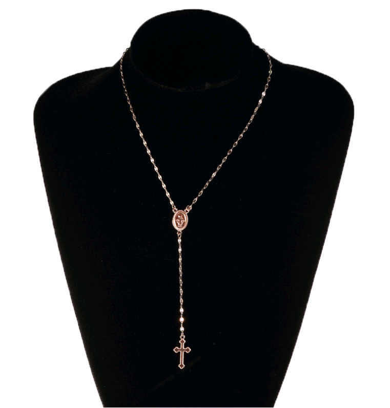 Fashionable Cross and Virgin Mary Pendant Necklace