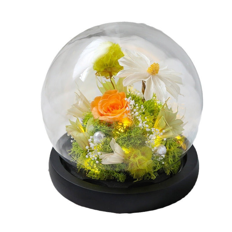 R-C Glass Cover Dried Flower Ornament Gift