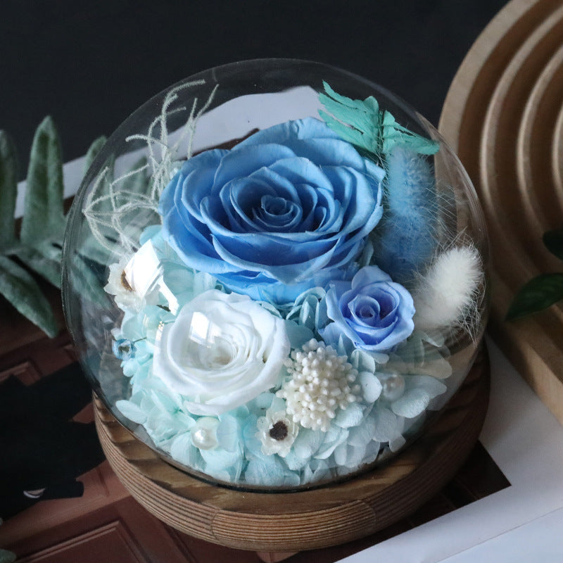 R-C Glass Cover Dried Flower Ornament Gift