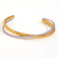 Simple Stainless Steel 18K Gold Plated Double Cross Bracelet