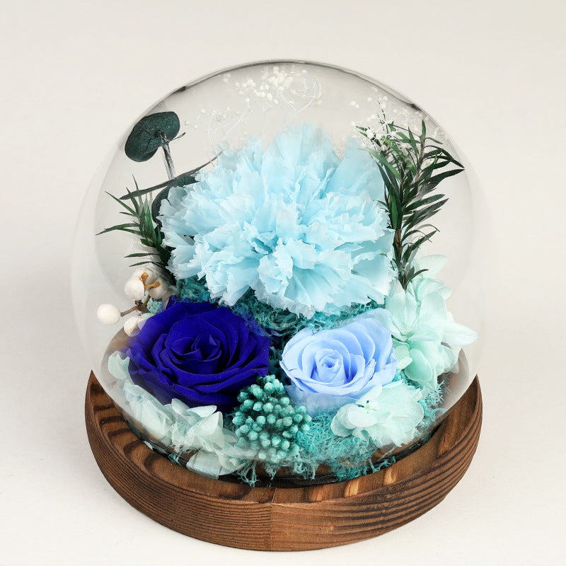 R-C Glass Cover Dried Flower Ornament Gift