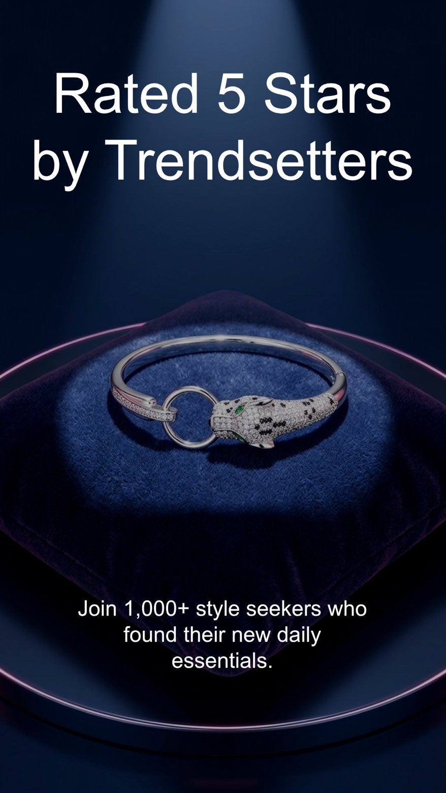 R-C Rose Gold Leopard Diamond Ring Bracelet.