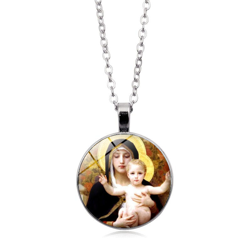R-C Mary Pendant Necklace, Angel Necklace, Fashion Jewelry