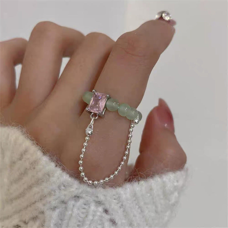 White Rose Index Finger Ring for Women