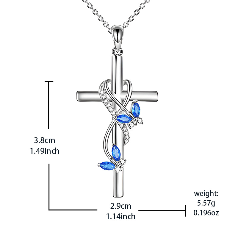 Butterfly Cross Pendant Necklace