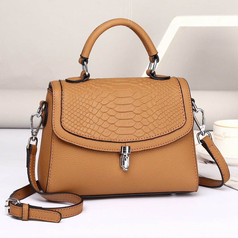 R-C Real Leather Crossbody Shoulder Bag - Top Layer