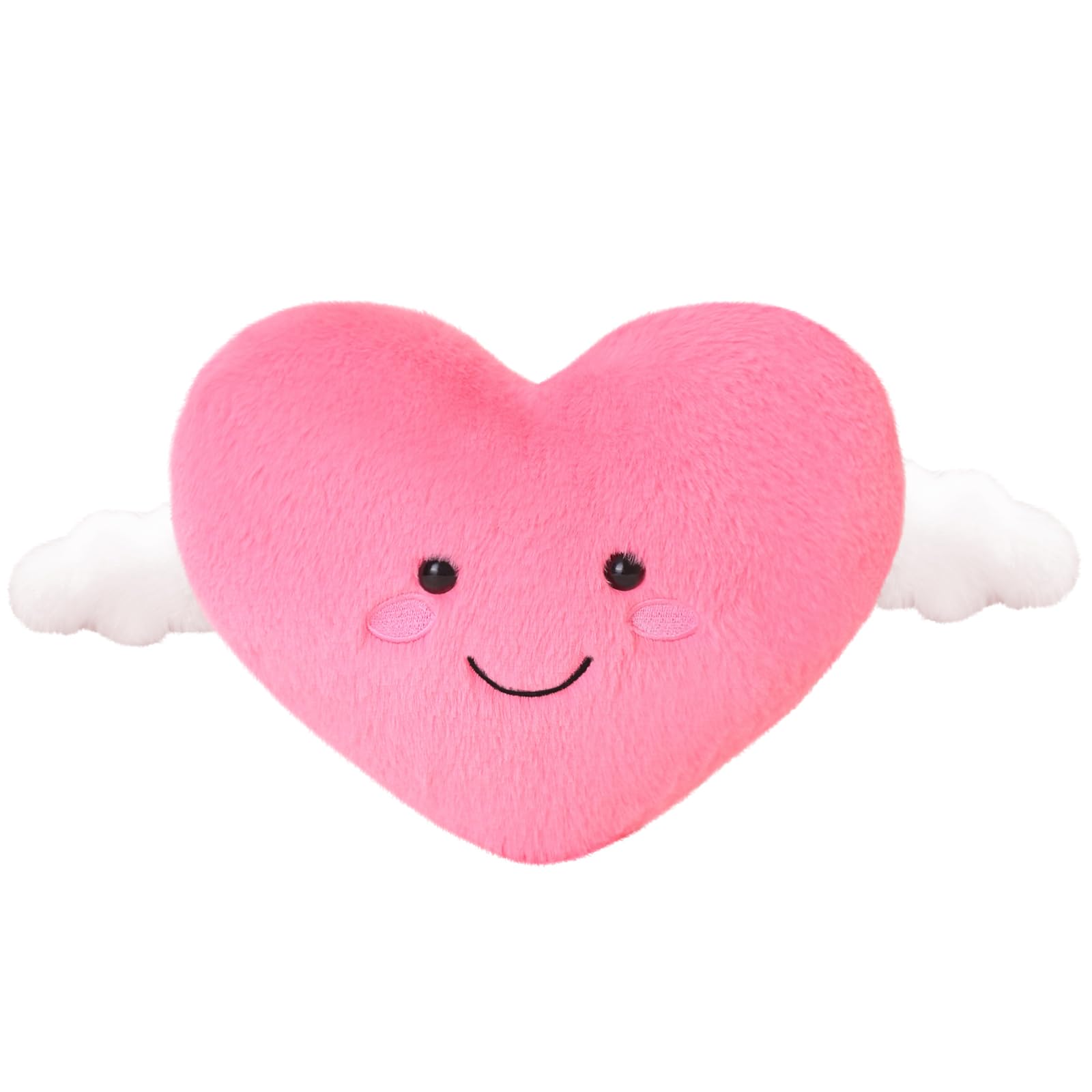 Finebee Pink Heart Plush Toy Cute Heart Stuffed Animal Soft Pillow Plushies Kawaii Heart Shape Plushie Valentines Day Gifts Birthday for Kids Lover Decor 8 inch