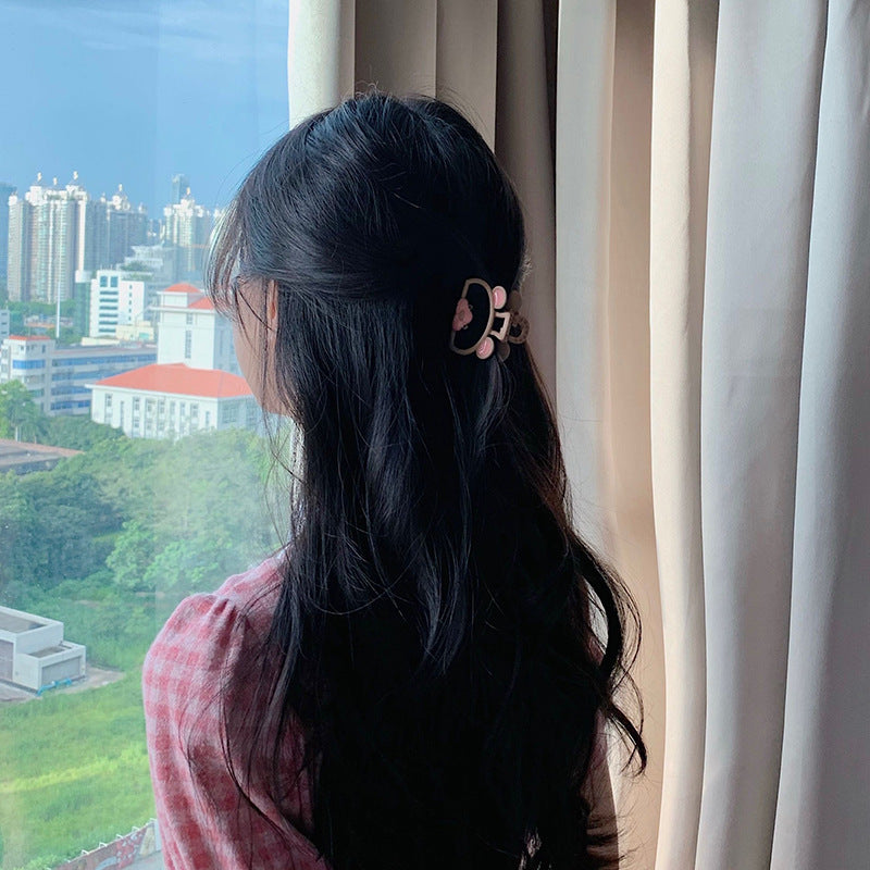 Red Cherry-Shaped Matte Metal Shark Hair Claw Clip