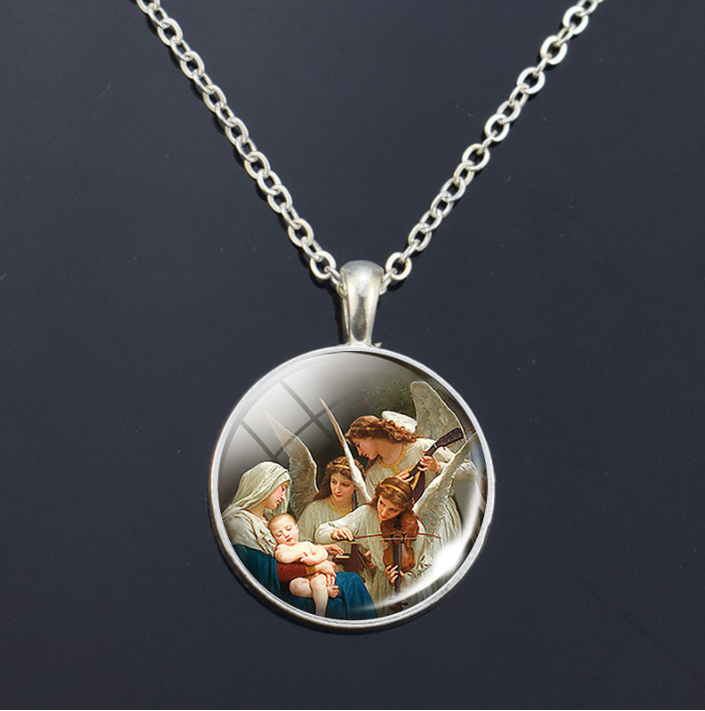 R-C Mary Pendant Necklace, Angel Necklace, Fashion Jewelry