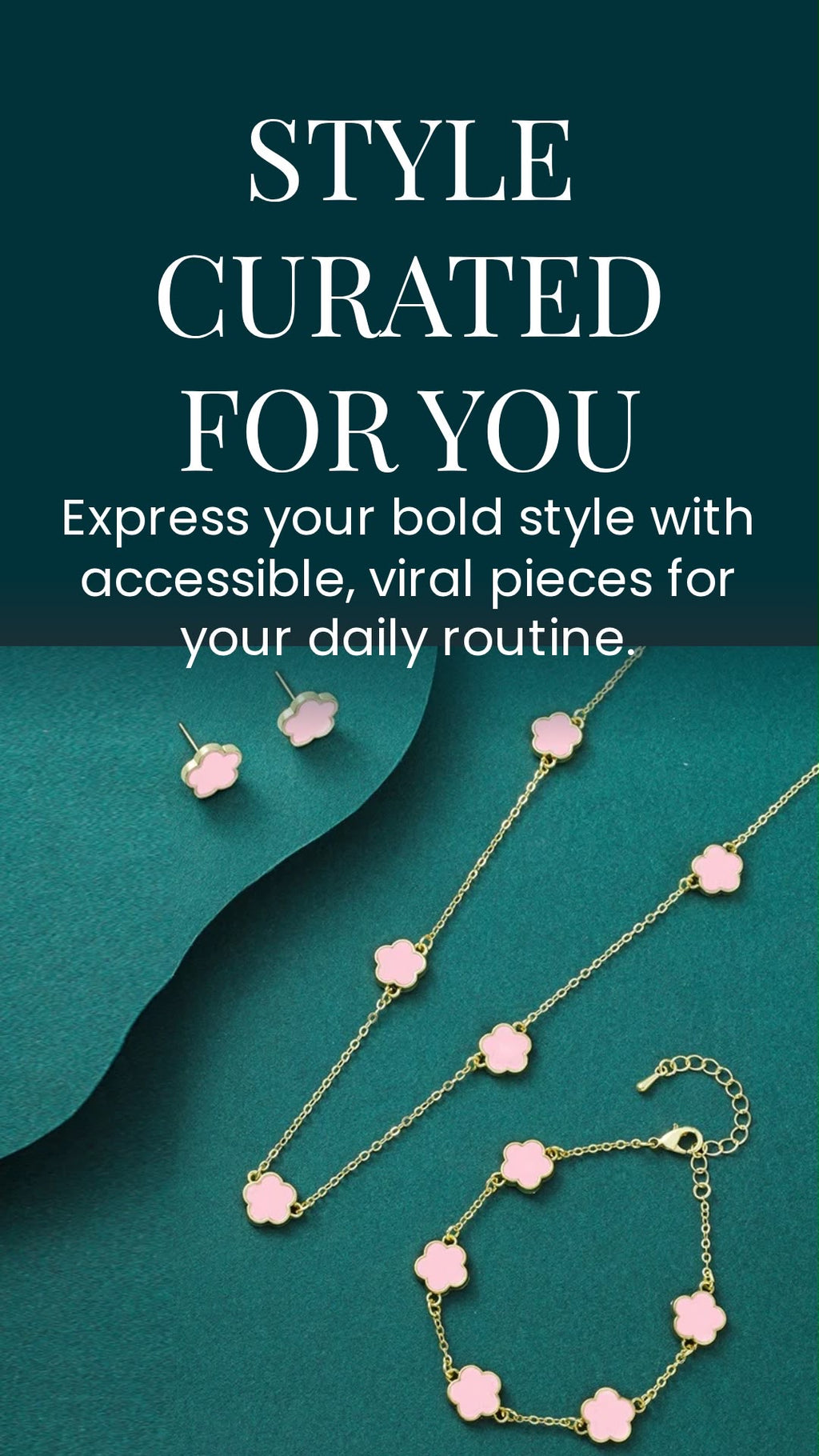 R-C Five Petal Flower Jewelry Set.