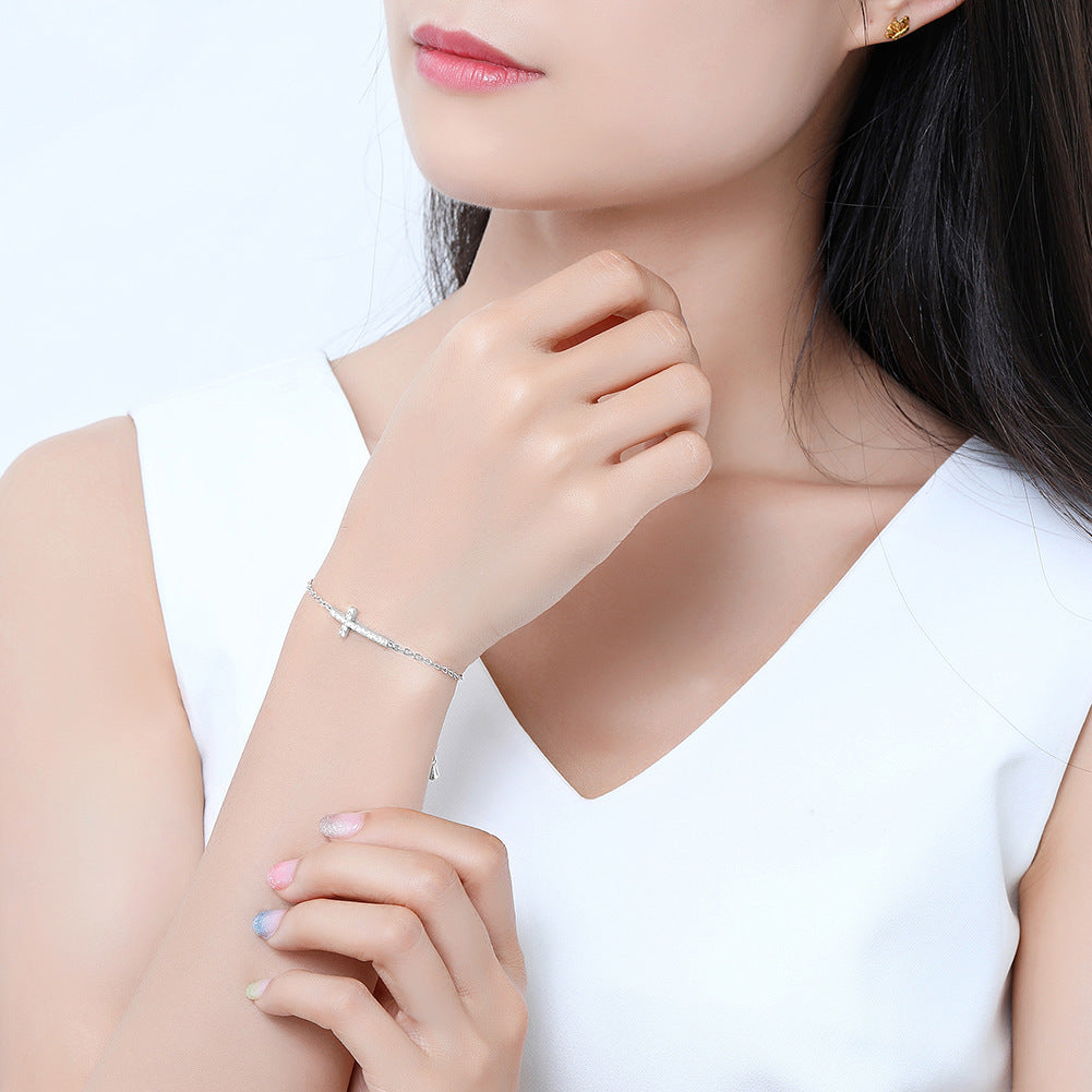 Korean Style Forest Zircon Cross Bracelet for Women