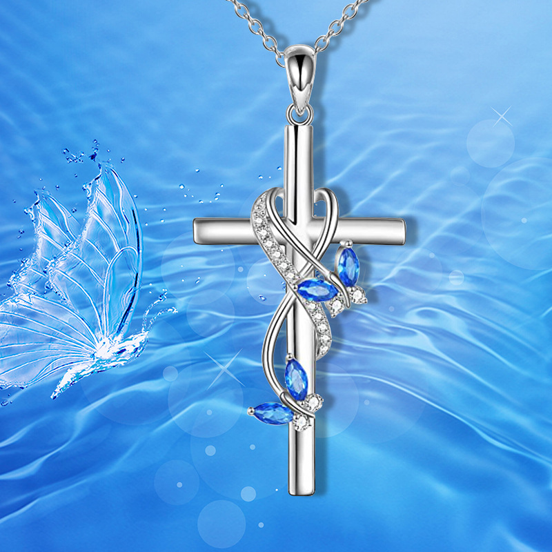 Butterfly Cross Pendant Necklace