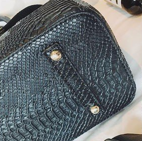 Snake Print Color Block Platinum Tote Bag