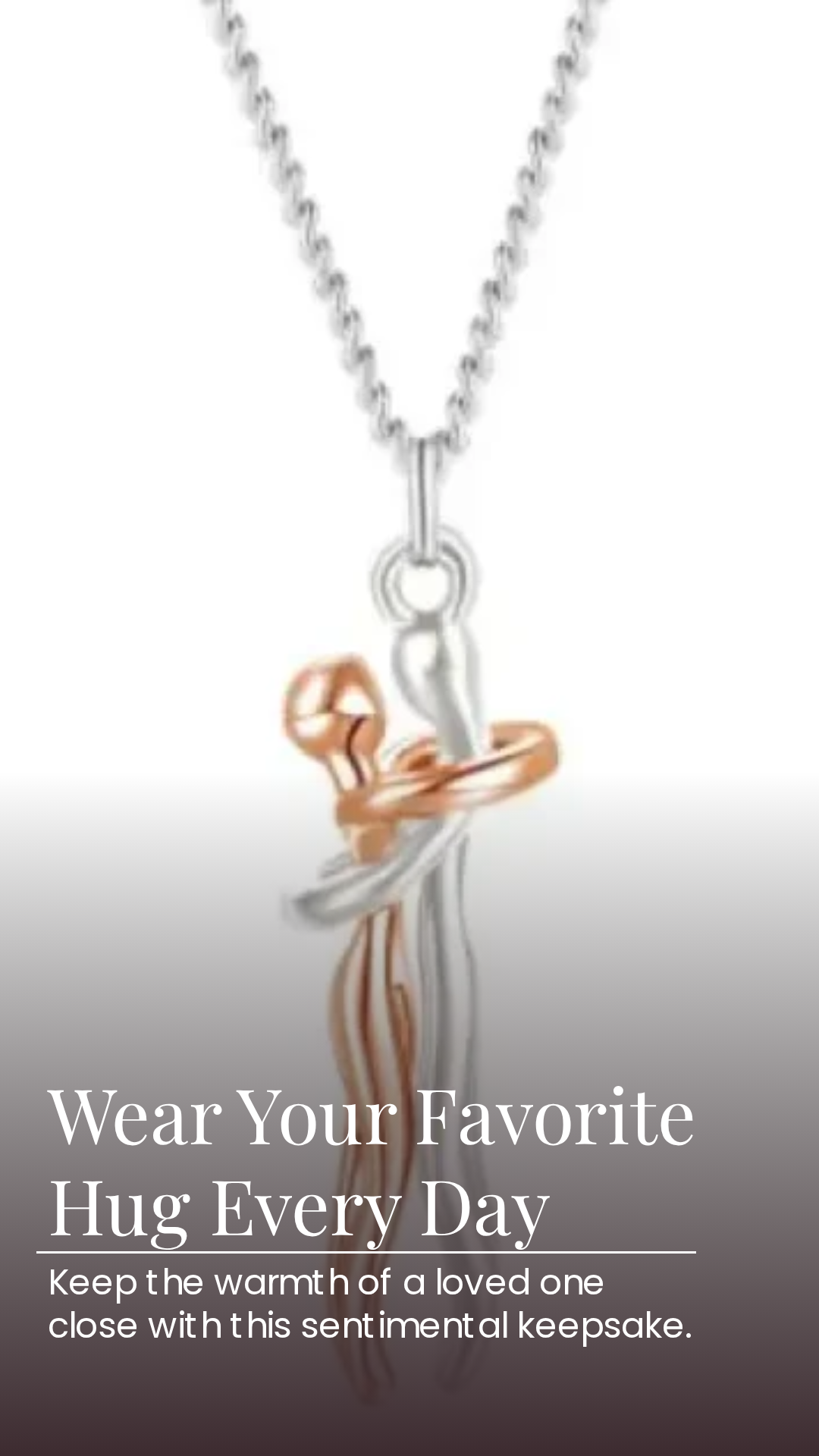 R-C Love Hug Necklace close-up of pendant