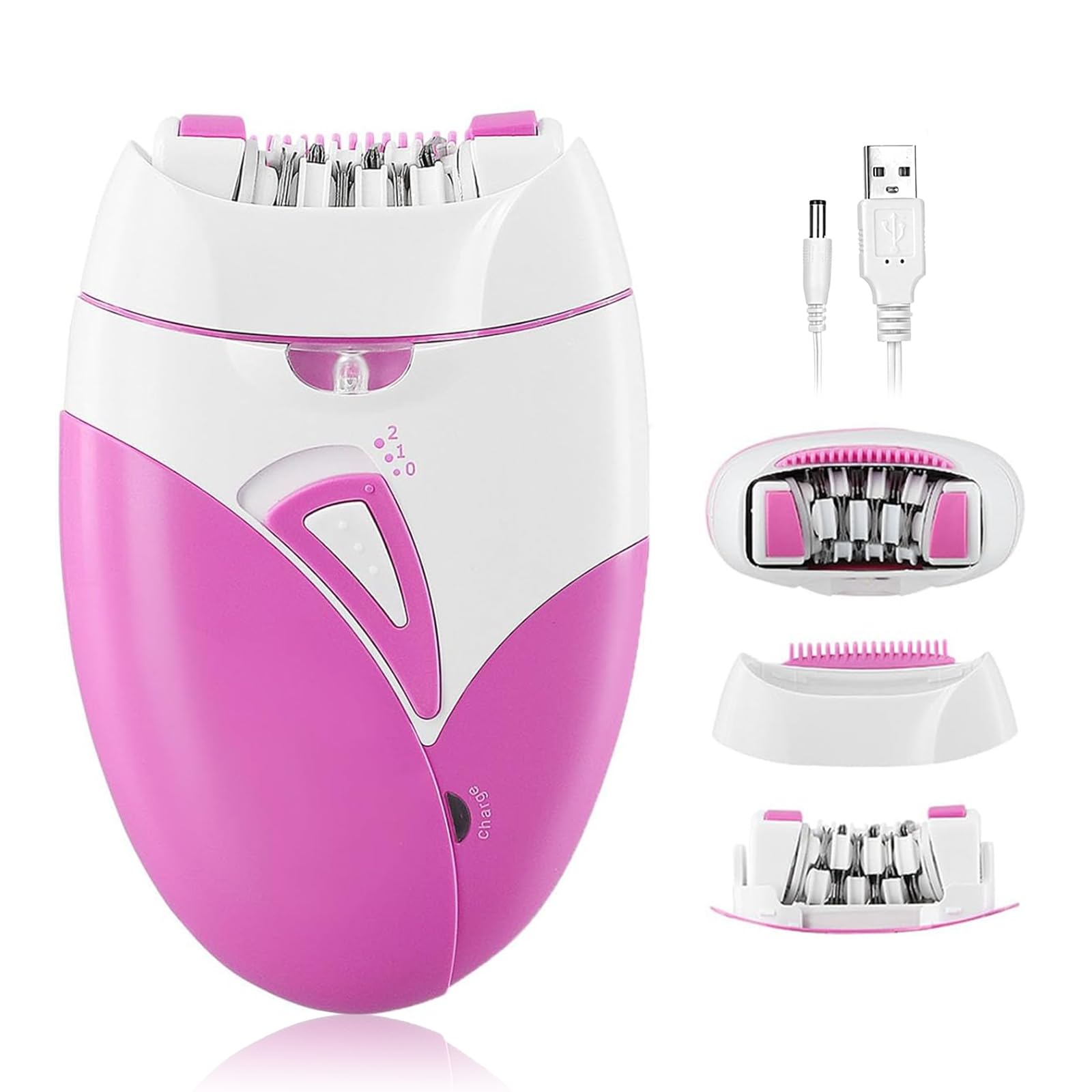 Epilator for Women Smooth Glide Epilator Facial Hair Remover for Women with 2 Speed & LED Light Electric Epilator for Women Facial Hair Removal Suitable for Face Bikini Areas Underarms Arms Legs
