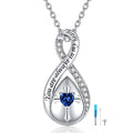 Cross Infinity Cremation Jewelry for Ashes: Sterling Silver Sapphire Urn Necklace for women - September birthstone Ashes Necklace Teardrop Keepsake Pendant Memorial Keepsake Urn Jewelry Gift for A Loss Loved Ones