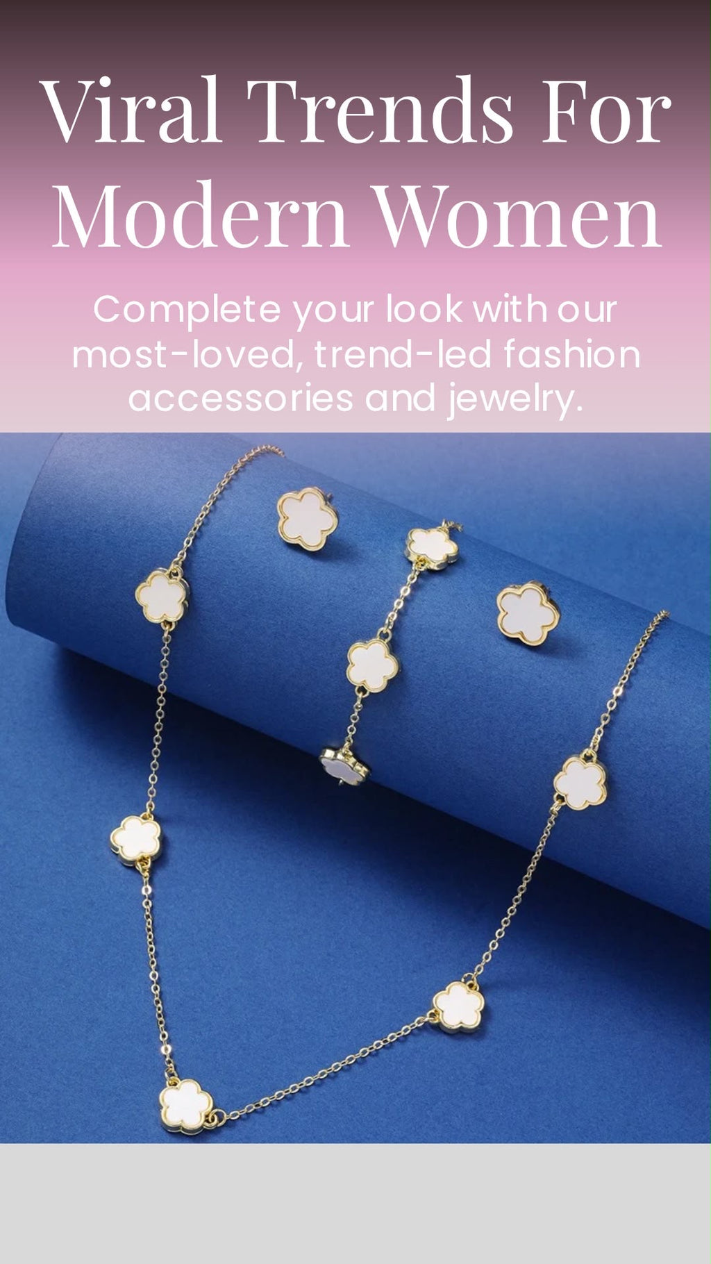R-C Five Petal Flower Jewelry Set.