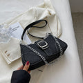 R-C  Shoulder Bag with Chains - Women's Crossbody Bag