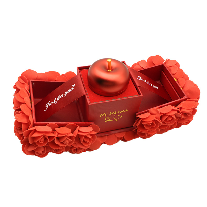 R-C Rose Gift Box Crystal Pendant Necklace
