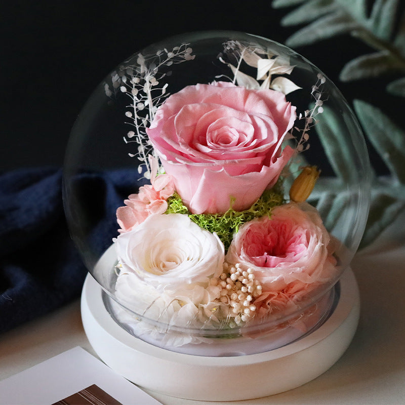 R-C Glass Cover Dried Flower Ornament Gift