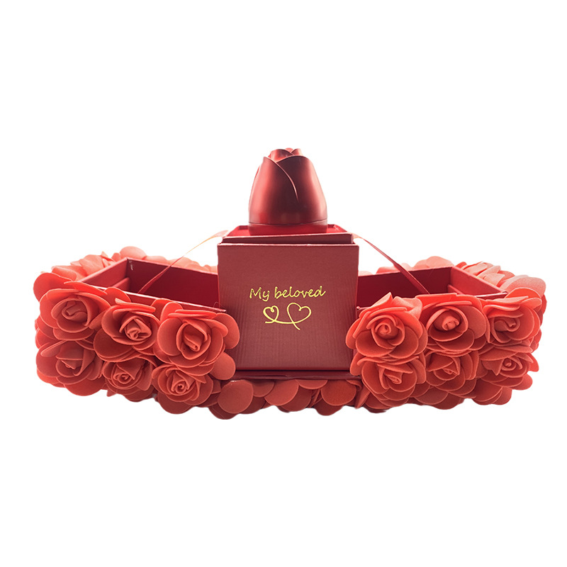 R-C Rose Gift Box Crystal Pendant Necklace