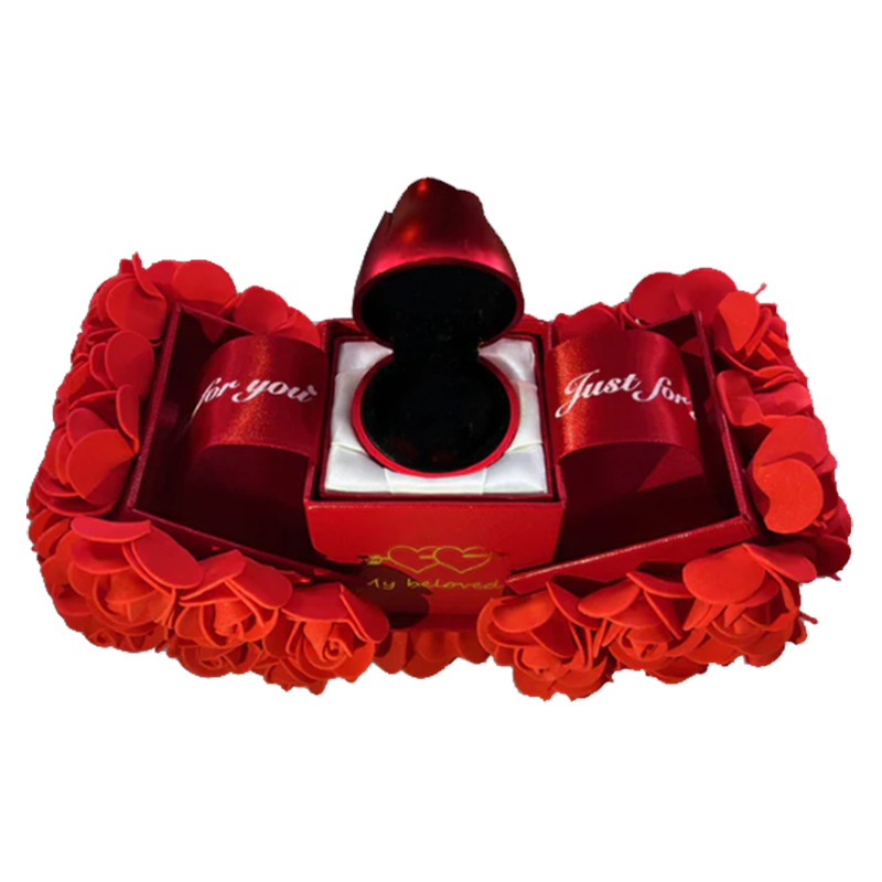 R-C Rose Gift Box Crystal Pendant Necklace