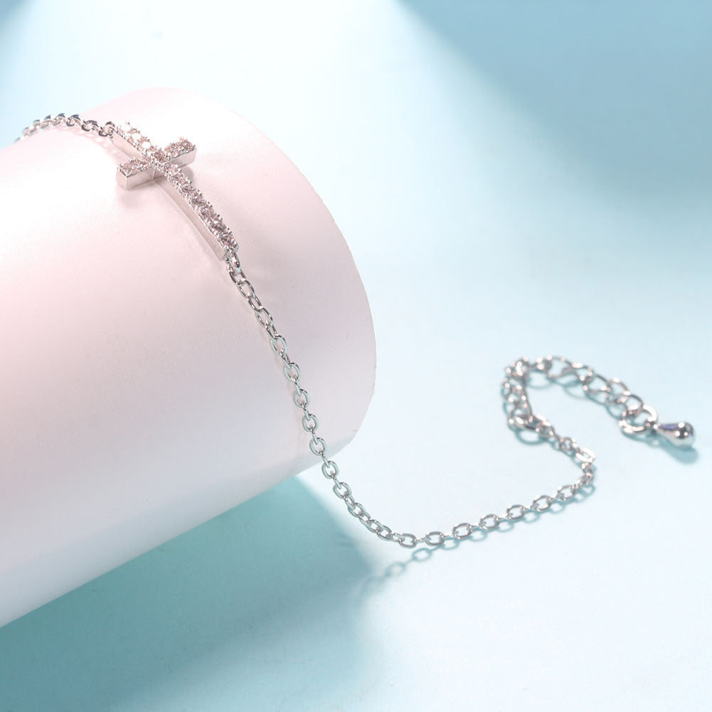 Korean Style Forest Zircon Cross Bracelet for Women