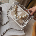 Chain Small Square Bag, Transparent Jelly Shoulder Bag