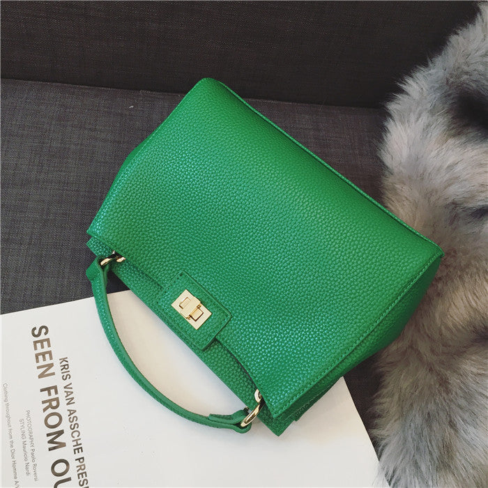 Stylish Women's Cat Bag with Gold Lock Closure