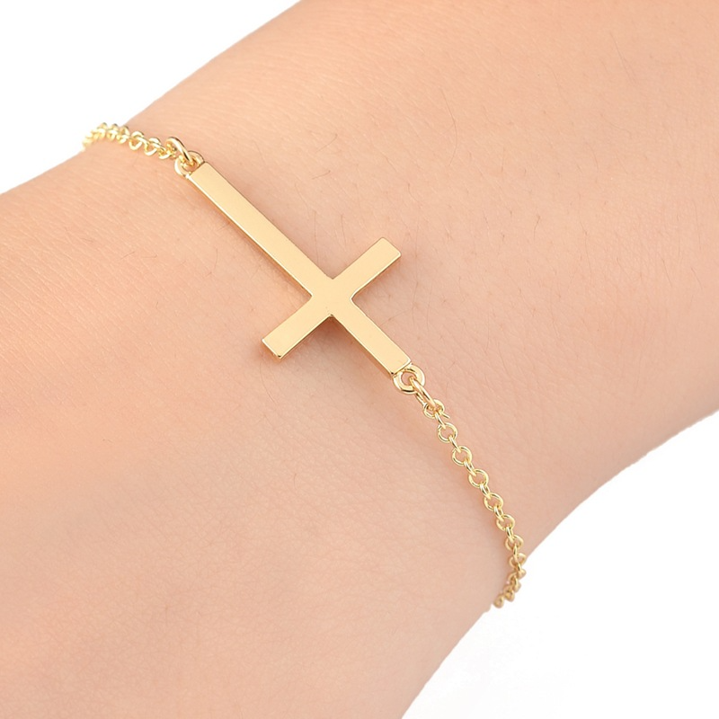 Minimalist Cross Charm Bracelet