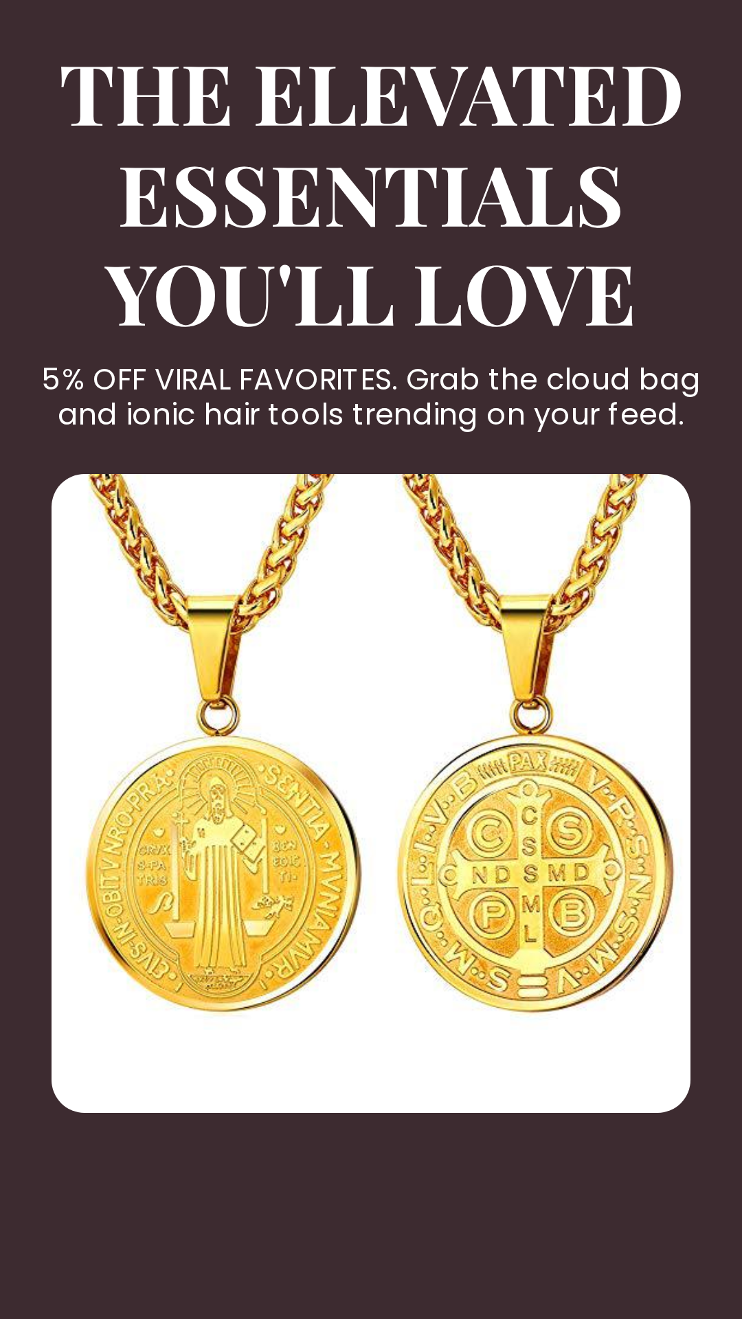 R-C Coin Pendant Trend Necklace.