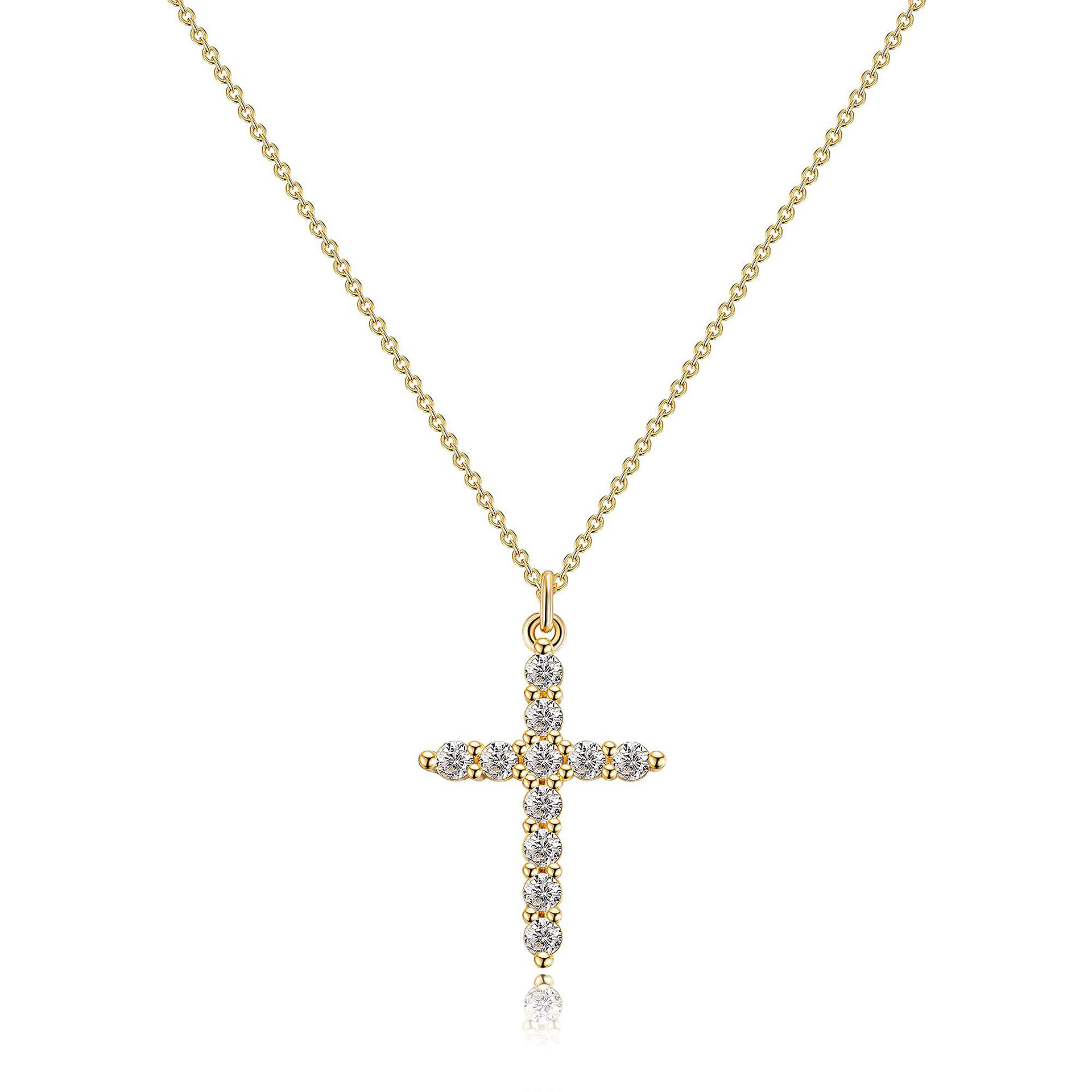 Rotatable Cross Crown Necklace