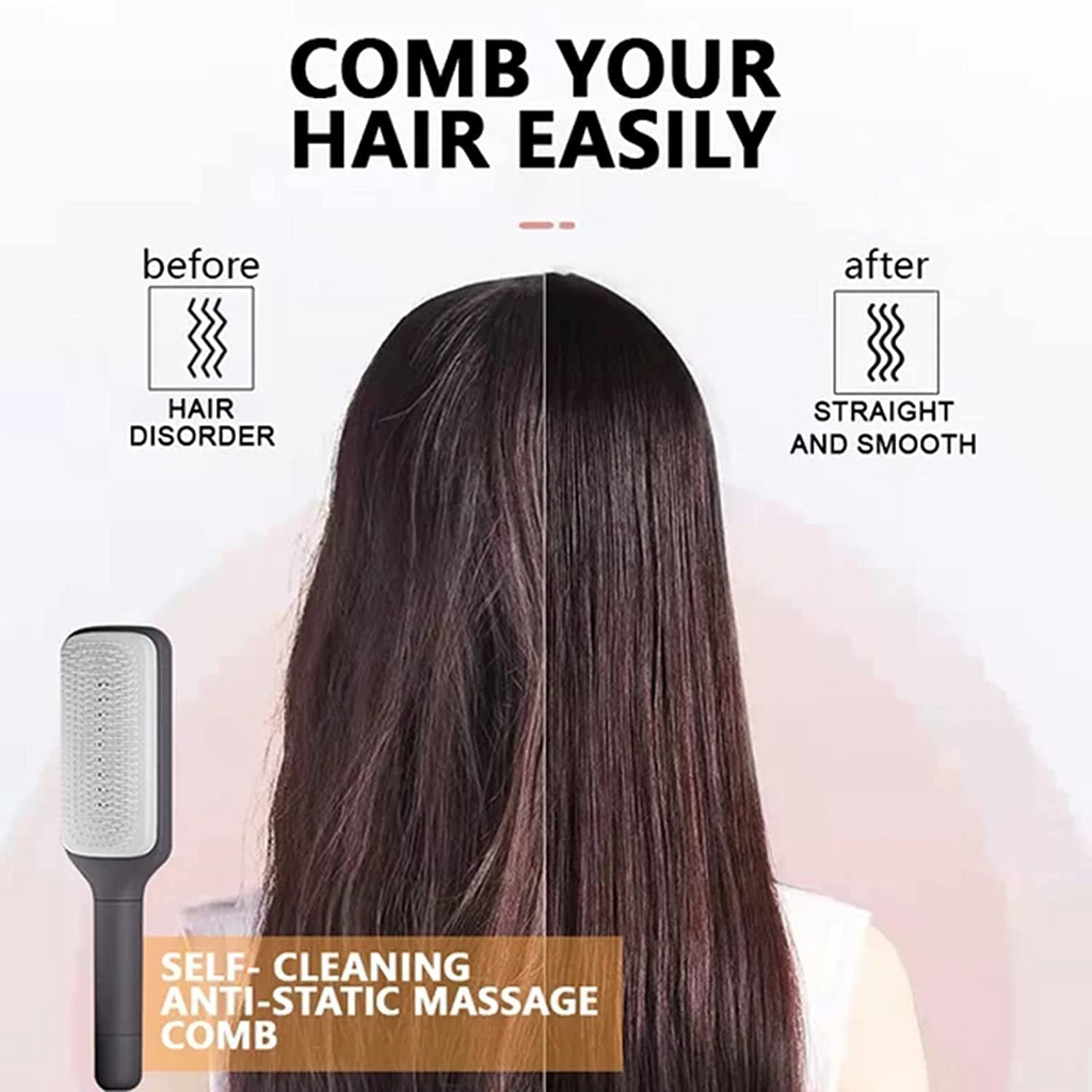 R-C 4-in-1 Self-Cleaning Hair Brush
