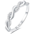 Newshe Jewellery Moissanite Womens Wedding Bands 925 Sterling Silver Anniversary Eternity Band Rings for Her Round Sz 6