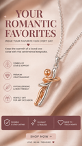 R-C Love Hug Necklace, rounded hug pendant on chain