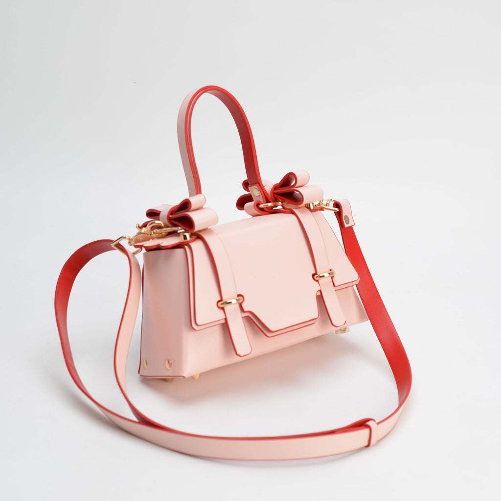 R-C Retro Rivet Bow Shoulder Bag - Small Square Design