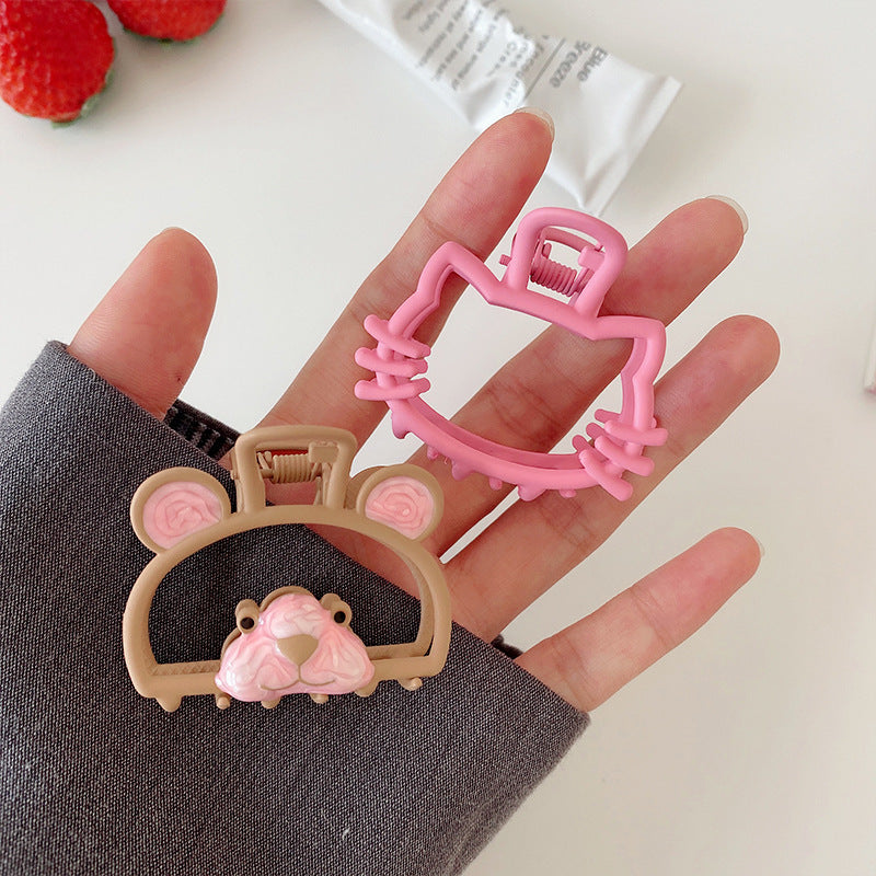 Red Cherry-Shaped Matte Metal Shark Hair Claw Clip