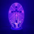 R-C 3D Acrylic Christian Cross Night Light - USB Powered