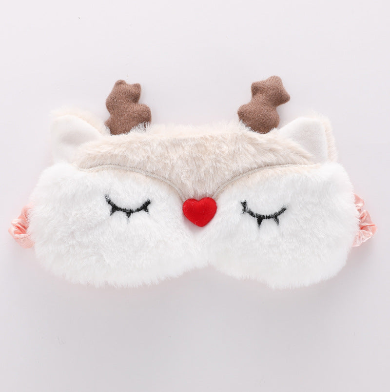 Cute Plush Animal Sleeping Mask for Girls and Women