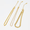 Chevron Chain Anklet, Set of 3