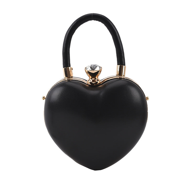 Heart-Shaped Western Style Shoulder Handbag with Chain